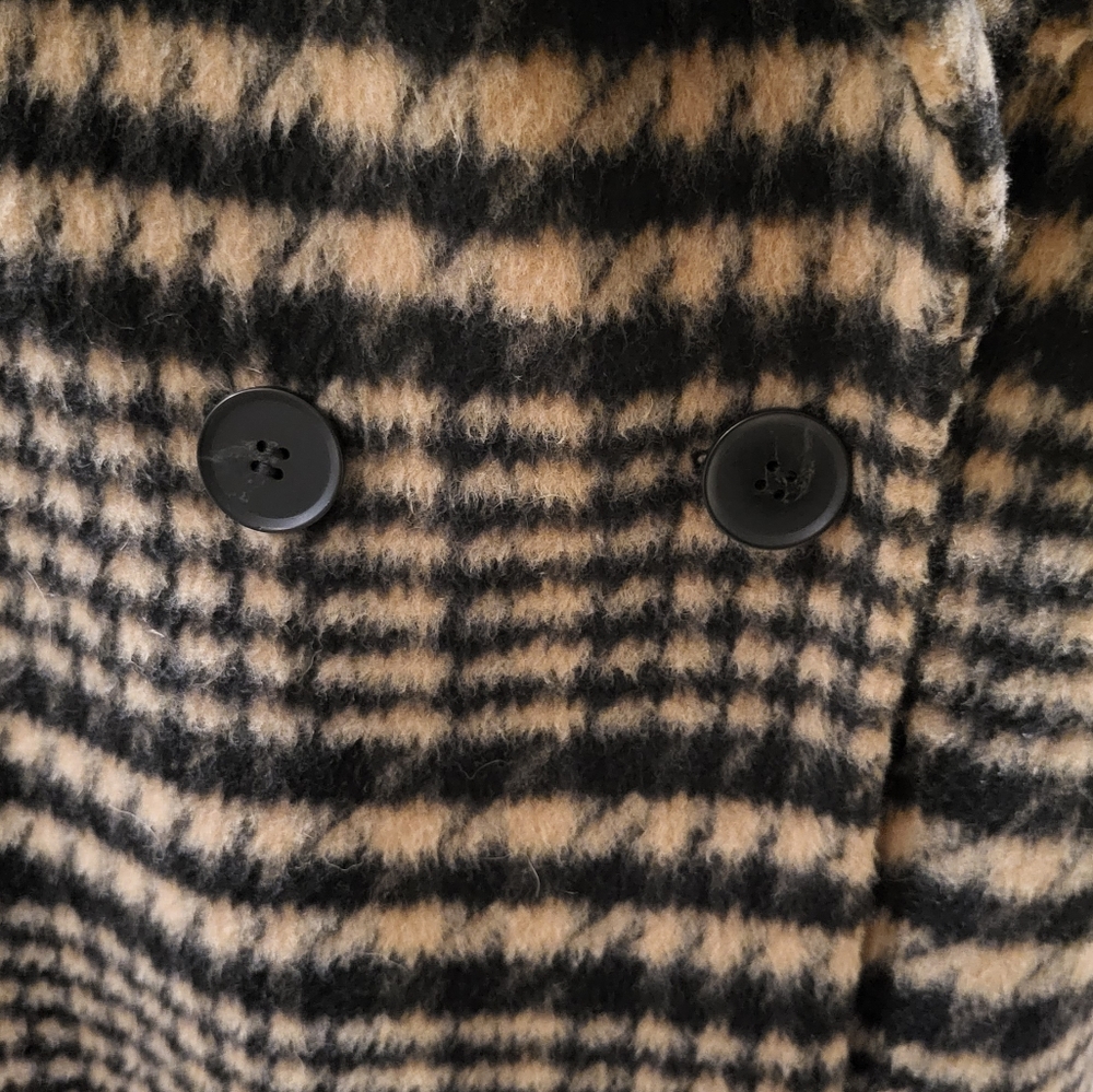 Avec Les Filles Plaid Coat in Black and Tan-WOOL BLEND WORN Once - Picture 8 of 8